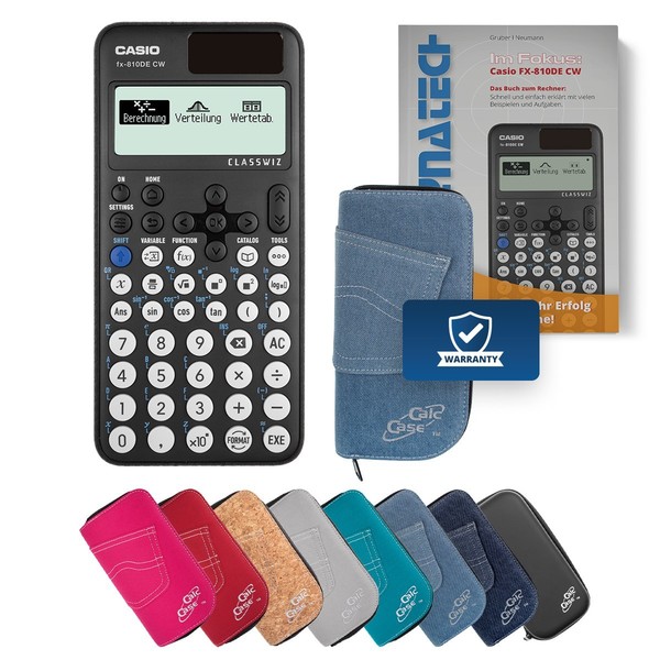Casio FX-810DE Cw Schulrechner + Schutztasche, Buch-Classic Set Hellblau-image