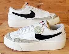 Nike Blazer Platform Low Leather Trainers UK5/US7.5/E38.5 DJ0292-101 White/Black