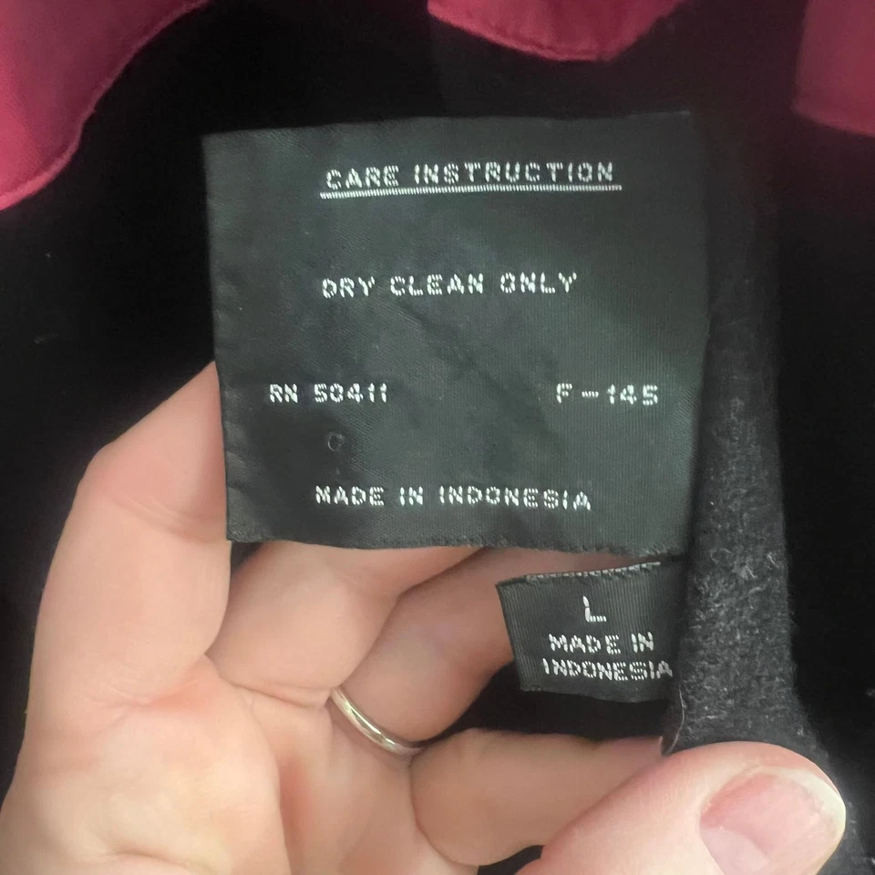 Vintage Fleet Street Pink Trench Coat Size Large Black Lined Classic Trench - Image 4 of 4