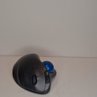 Logitech M570 Wireless USB Optical Trackball Mouse Right-Hand Gray Blue