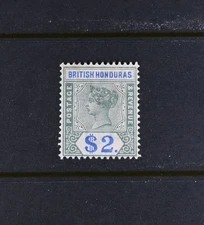 British Honduras Scott # 56 VF OG Hinged $2 Colony Stamp Cat $150