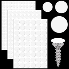 290pcs Screw Hole Cover Stickers, 21 mm/0.8 inch Self White (3 Sheet 290pcs)