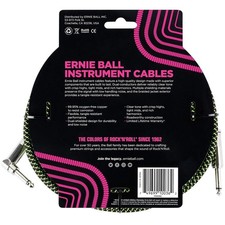 Durable Braided 18ft Instrument Cable Green/Black
