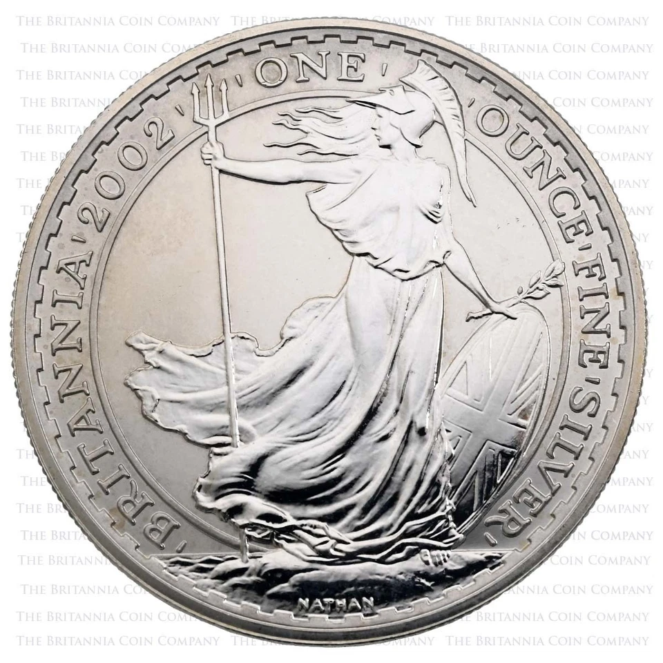 2 Pounds Britannia 2002 Elizabeth II - 1 Oz Silver Bullion - Regno Unito UK - Immagine 3 di 4