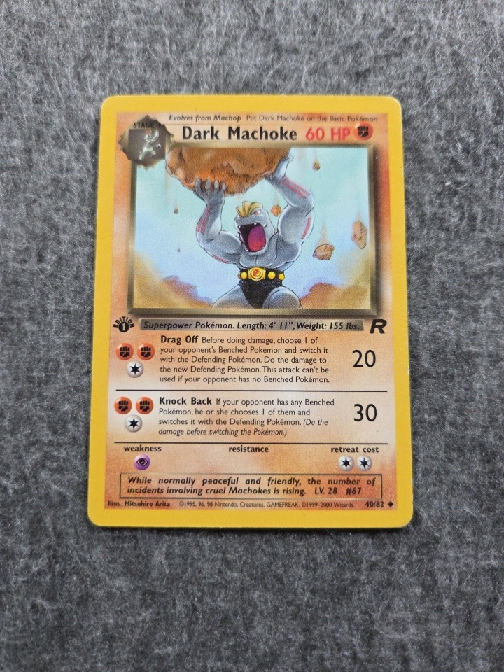 DARK MACHOKE - 40/82 - 1st Edition Team Rocket - Pokemon Card