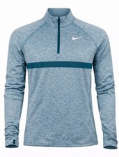 Nike Dri-FIT Quarter Zip Pullover Mens Large Heather Blue Running Training Top