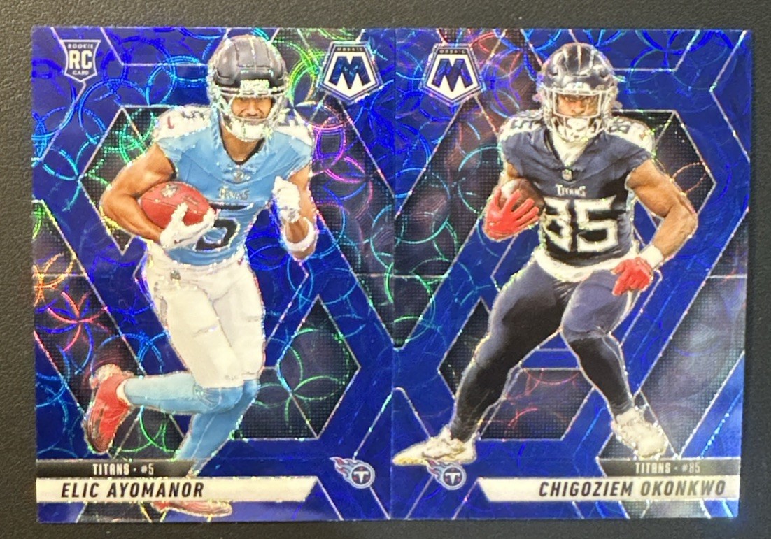 2025 Panini Mosaic Rookie Elic Ayomanor #333 Blue Scope Color Match (RC)+Bonus!