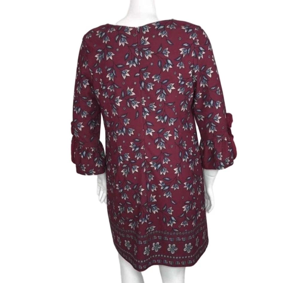 Vestido Nanette Lepore Arándano Floral Manga Campana Talla 16 Foto 3 de 4