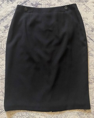 Worthington Straight & Pencil Skirt Womens 8 Black Dot Back Zip Lined Midi