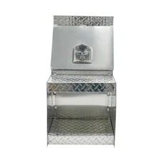 25" X15"X28 Aluminum Side Mount Semi Truck Tool Box Saddle Step Open Wide Design