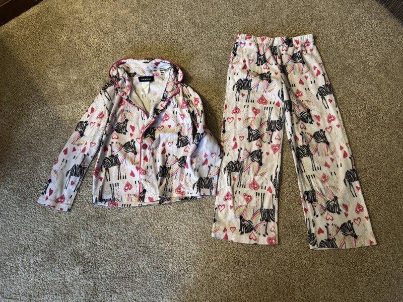 Girls Pajamas Size S 6/6X Joe Boxer 2 Piece Set Colorful Zebras Cute