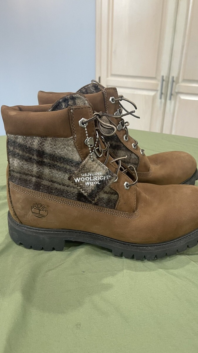 Timberland X Woolrich Leather Boots size 12 Men'sWaterproof