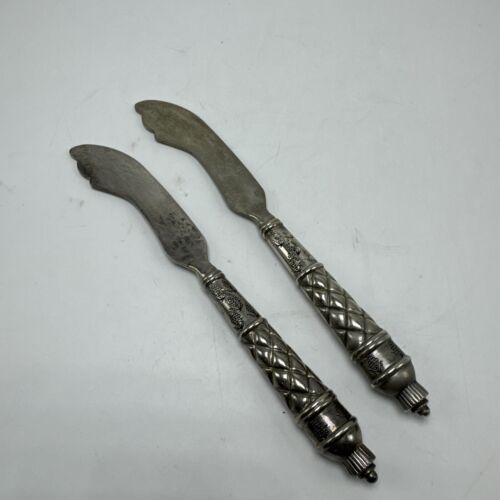 Cheese Knife With Spreading Edge Vintage 7.5" Decorative Set Of 2 - Picture 1 of 14