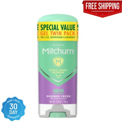 Mitchum Women Triple Odor Defense Antiperspirant Deodorant Gel Twin Pack 3.4 oz