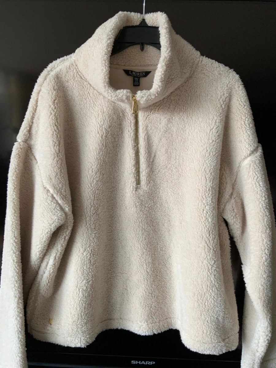 Lauren Ralph Lauren Polar Sherpa Faux Shearling 1 4 zip pullover