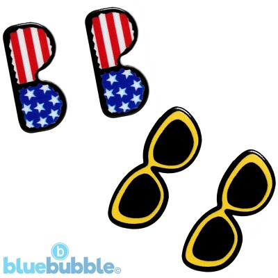 Bluebubble COOL SUMMER Shades Earrings Cute Kitsch Retro Funky Fun Novelty 80s