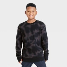 Boys' Fleece Crewneck Sweatshirt - All in Motion Black M
