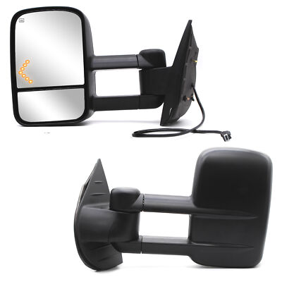 Pair Side Tow Mirrors Power Heated Arrow Signal Fits 09-13 GMC Sierra 1500 2500