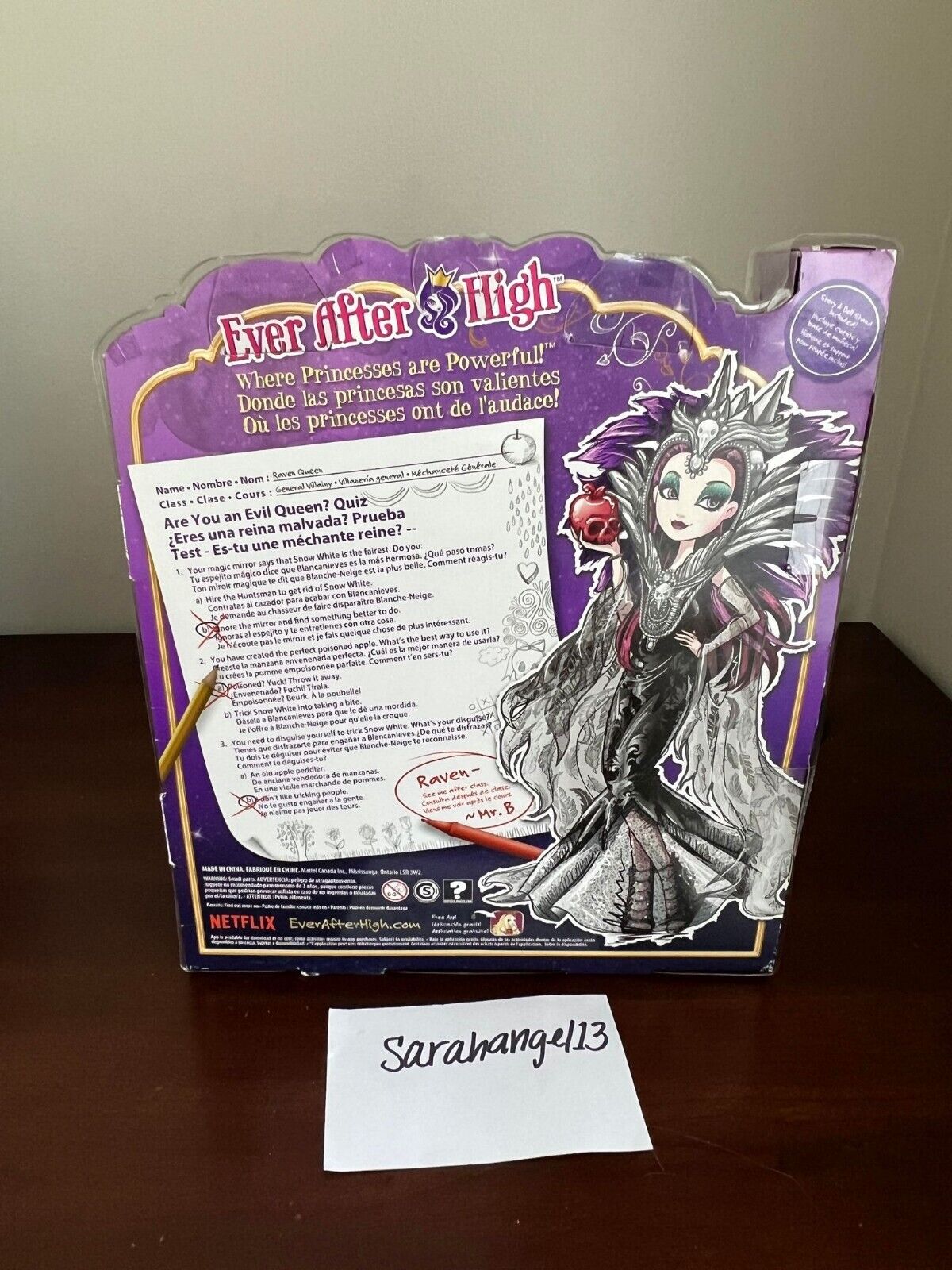 Boneca EVER AFTER HIGH Raven Queen Doll (Idade Mínima: 6 Anos - 12.9x4x2.3  cm)