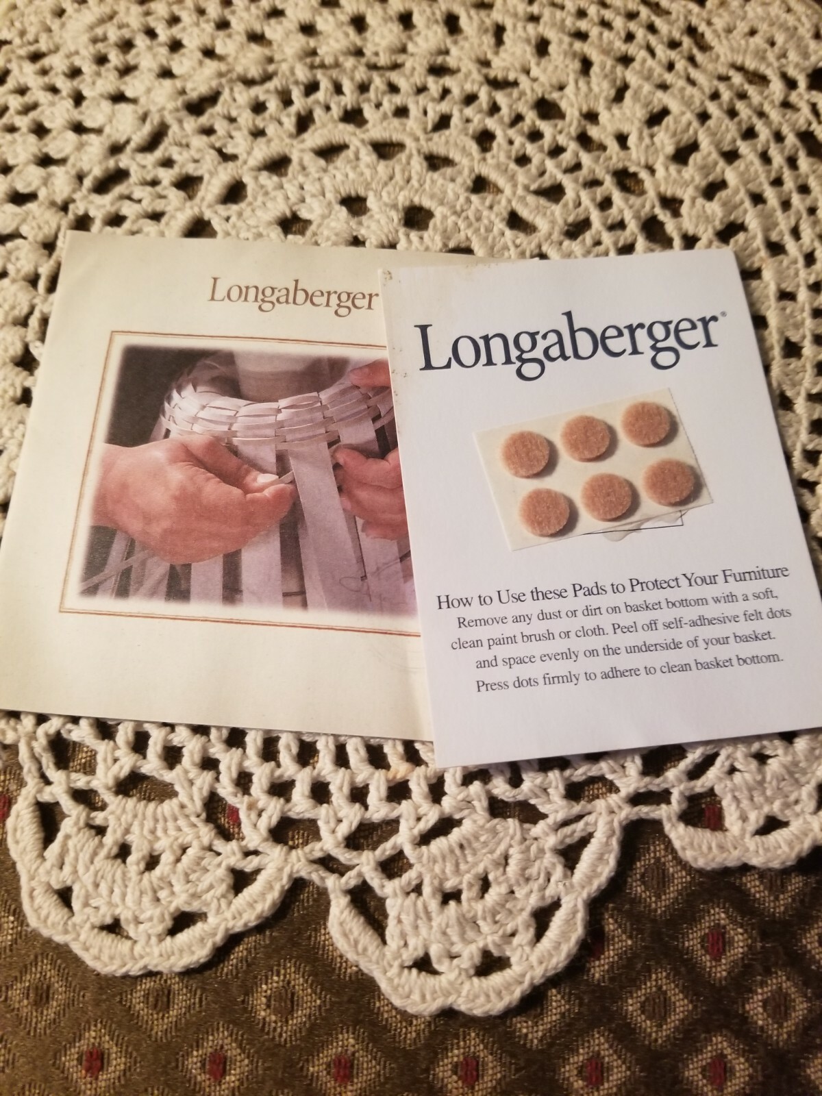 Longaberger 2005 Inaugural Basket,  Protector, Liner and Tie-On