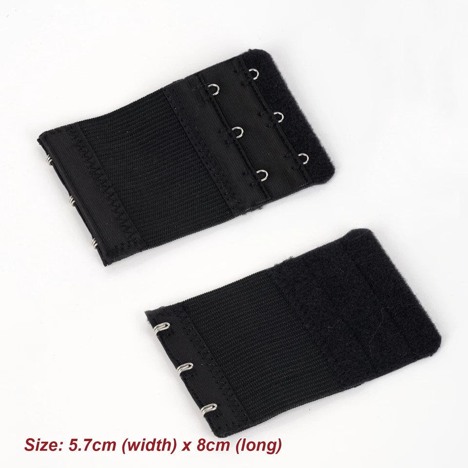 Bra Extender 3 Hook Elastic Extension Strap Maternity Black White Nude Beige Red - image 2 of 4