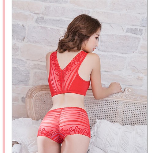 Sexy Push Up Bra Sets Seamless underwear Front Closure Gather Lingerie bras Red - Picture 2 of 20