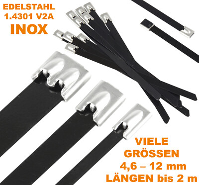 1000 Kabelbinder Schwarz – 4,5x186 Mm, Mit Metallzunge, UV-beständig, Bis 400 N Zugfestigkeit