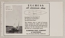 1948 Print Ad Duchess Sloop Sail Boat Aluminum Boat Co. of Calif. Corona Del Mar