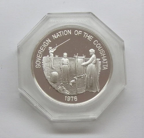 1976 Sovereign Nation of the Coushatta Indian Tribe  .999 Silver Proof Round