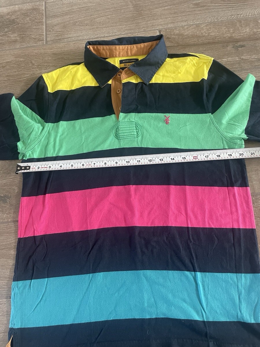 Noton Classic Rugby Long Sleeve Polo Button Shirt Size XL Fits Like A Medium View 6