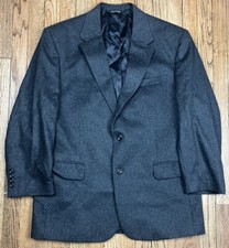 Jos A Bank Men's 44R Two Button Sport Coat Jacket Charcoal Gray 100 Cashmere
