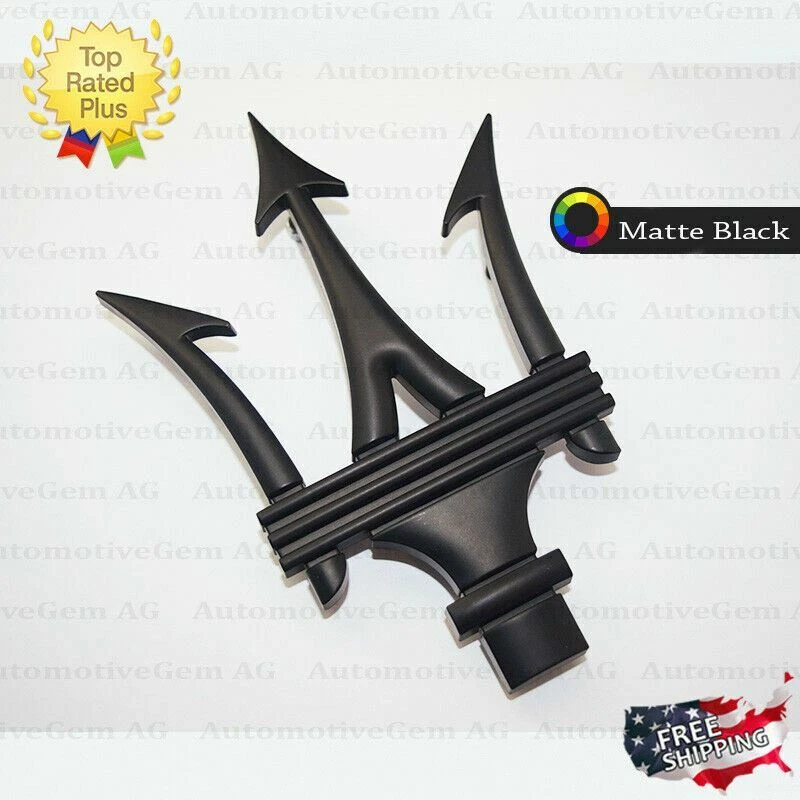 Maserati Negro Mate Parrilla Frontal Emblema Tridente Logo Insignia Símbolo 670005377 Foto 3 de 4