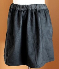 MATILDA JANE Black Faux Suede Aspen Skater Skirt NWT S Elastic Waist