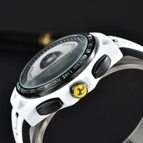 Reloj Hombre Correa Silicona Blanco 44MM Scuderia Ferrari Diver Cronógrafo Carreras - Imagen 3 de 4