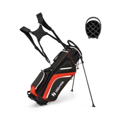 14 Way Top Divider Portable Lightweight Golf Stand Bag 6 Pocket & Shoulder Strap