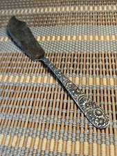 S. Kirk & Son Sterling Repousse All Sterling Master Butter Knife Floral 41 Grams