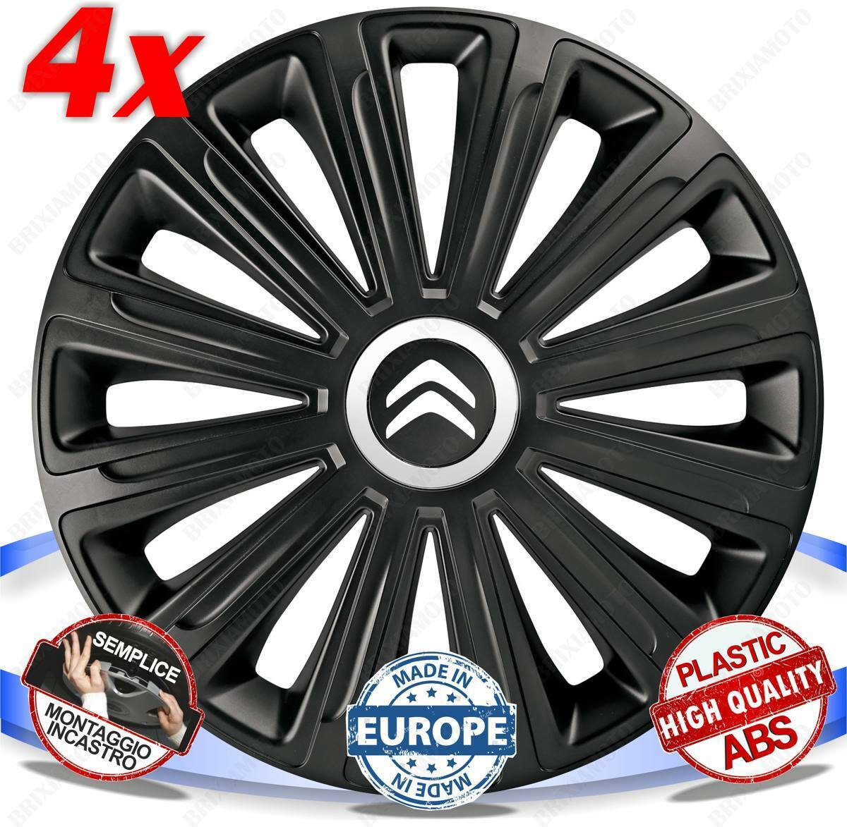 Set 4 Super sale At the price of surprise period limited Bolts Wheel Cover Wheels Caps D Trend Black 14 for Citroen
