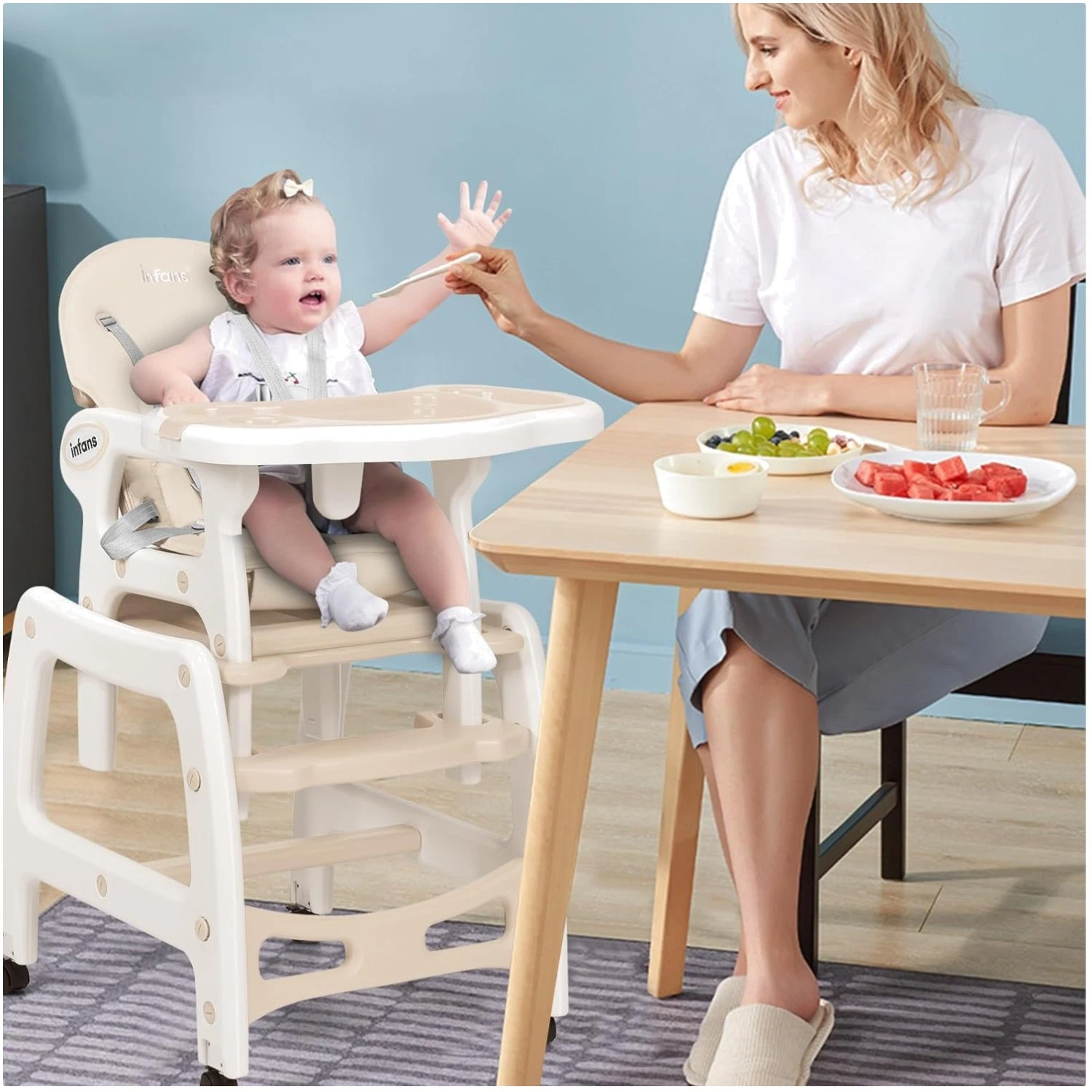 Multi-Function Baby Seat on Universal Wheels
