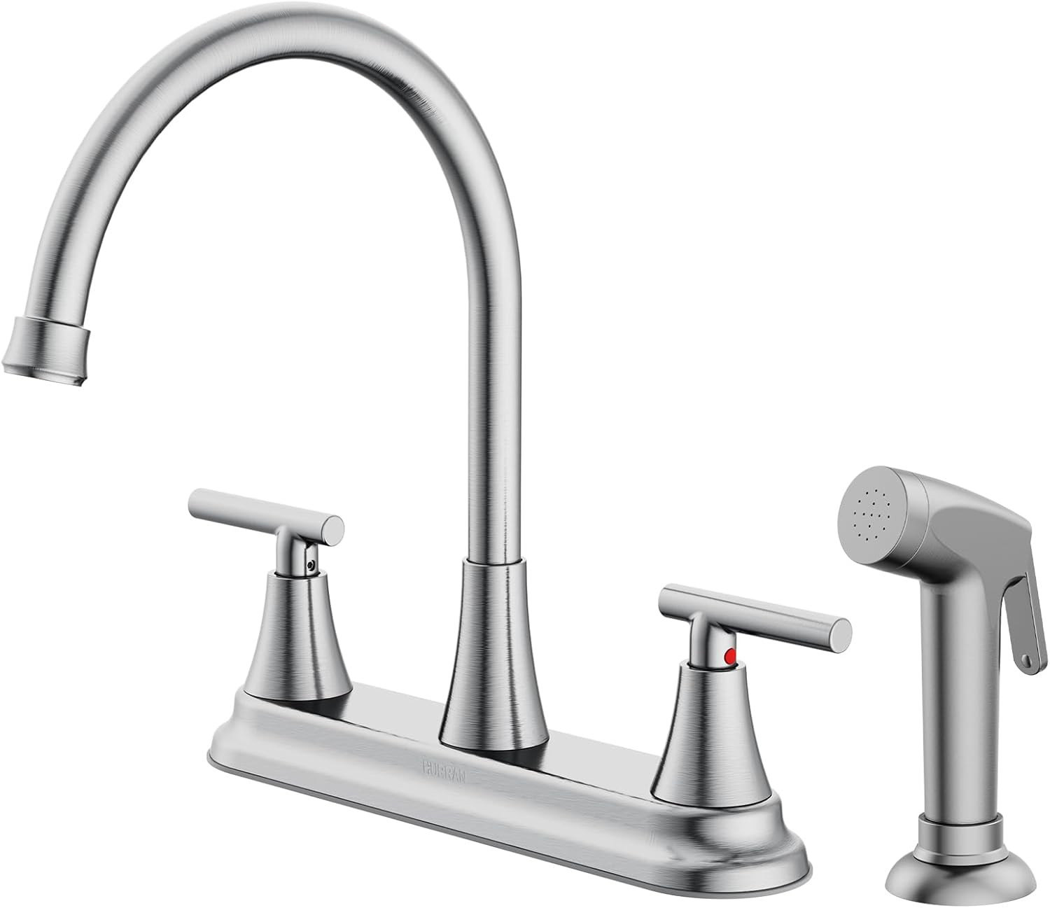 2-Handle Kitchen Faucet with Pull-Out Side Sprayer, 8 Inch H