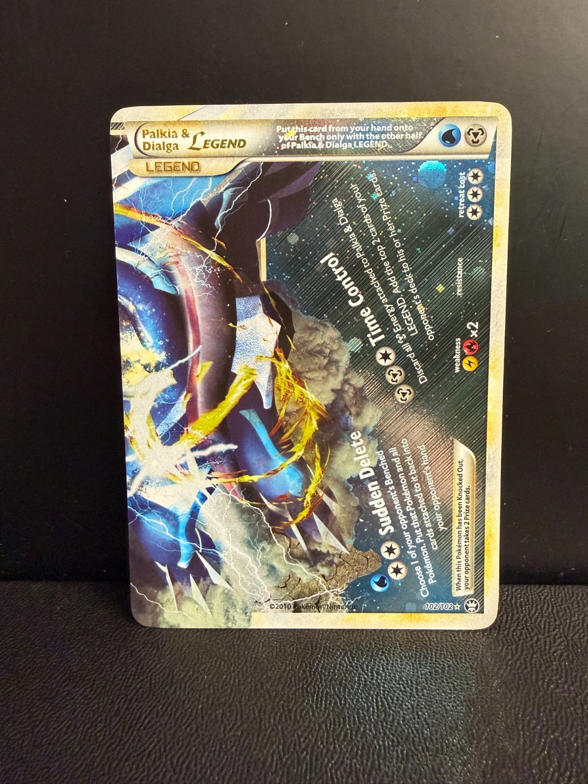pokemon cards dialga and palkia legend SGC 8.5 Palkia and Dialga Legend - 102/102