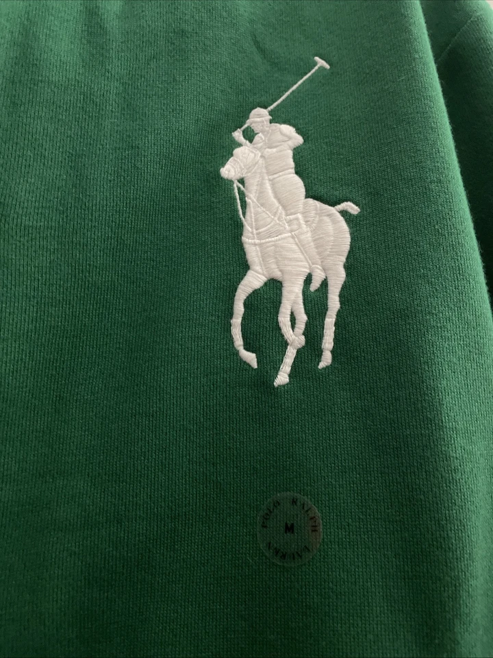 Chaqueta de béisbol universitaria polar con logotipo de Big Pony verde Polo Ralph Lauren para hombre talla M Foto 3 de 4