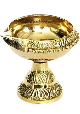 Kuber Diya mit Ständer (Größe: 0) Akhand Messing Tisch Diya für Puja - (5...