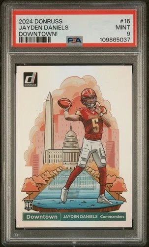 2024 Panini Donruss Downtown! #16 Jayden Daniels DOWNTOWN! PSA 9