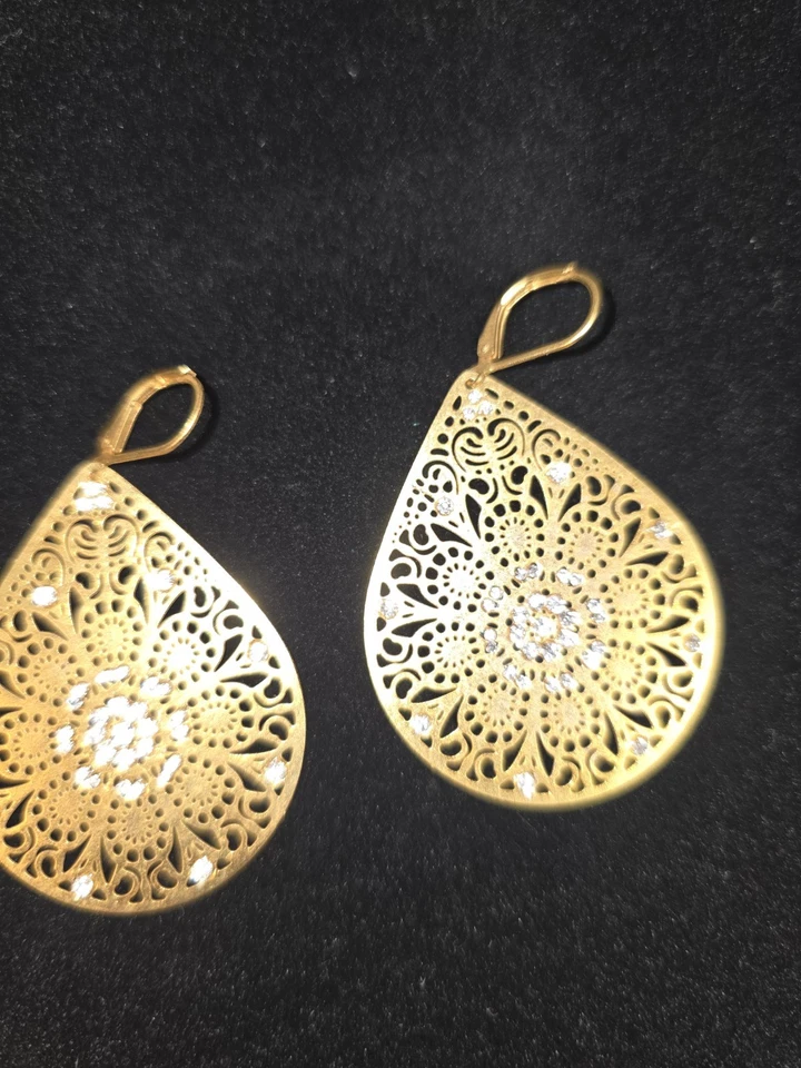 Pendiente Catherine Popesco Grande Filigrana Lágrima Gota Foto 4 de 4