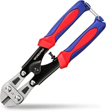 WORKPRO Mini Bolt Cutter 8-Inch, Spring Loaded Small Heavy Duty Wire Cable Cutte