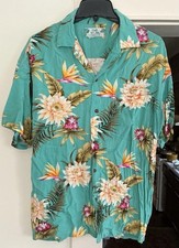Vintage Two Palms Hawaiian Aloha Shirt Rayon Camp Floral Men  s Medium