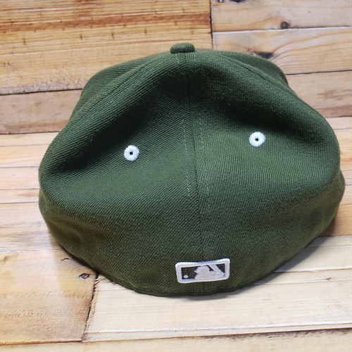 New Era 59Fifty MLB Los Angeles Dodgers LA Olive Green Fitted Hat Cap 7 1/4 - Picture 3 of 7