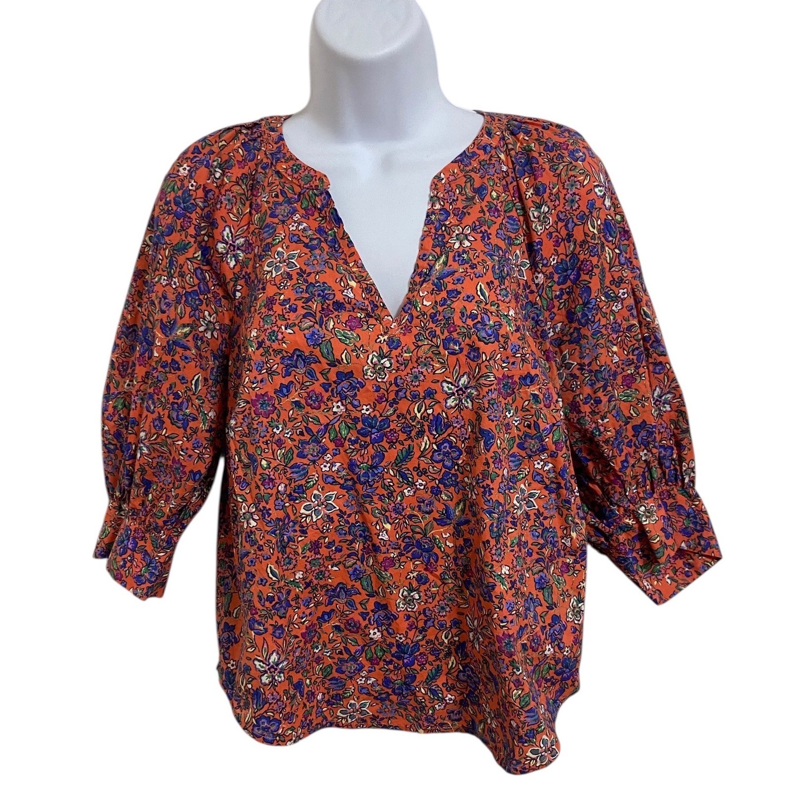 Universal Thread Floral Split Neck Puff Sleeve Bl… - image 2