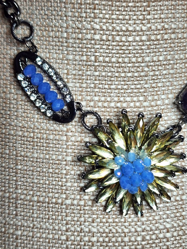 Collar Sabika Hecho a Mano Tie-dye Flor Cristal 22" Ajustable Foto 2 de 4