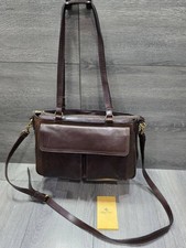 Patricia Nash Leather Rosetti Satchel Crossbody Chocolate Bag A628958